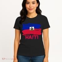 Haiti Distressed Painted Flag Women's T-Shirt thumb 4