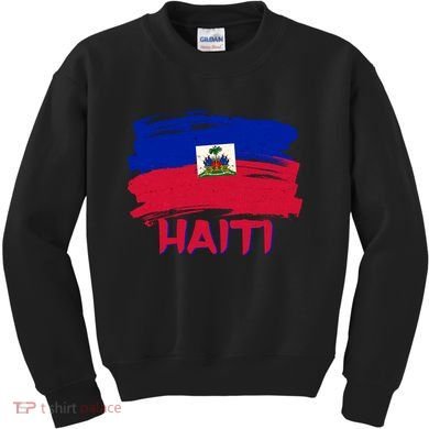 Haiti Distressed Painted Flag Kids Sweatshirt