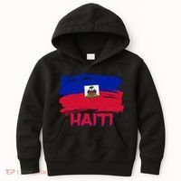 Haiti Distressed Painted Flag Kids Hoodie thumb 0