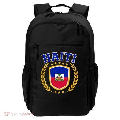 Haiti Flag Crest Shield Logo Backpack
