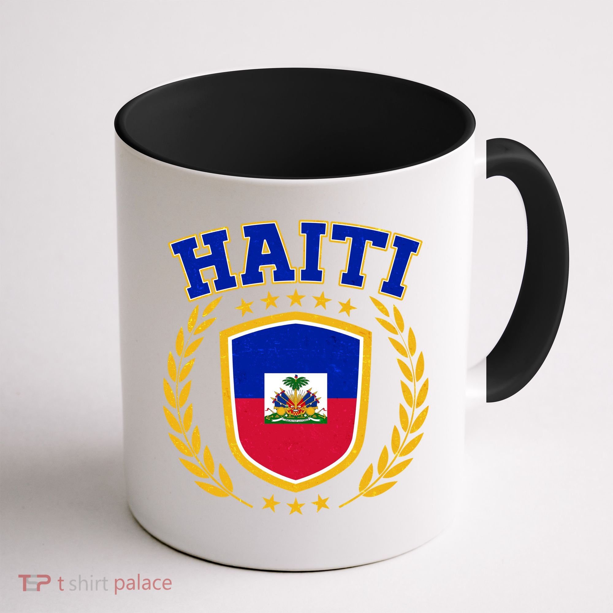 Haiti Flag Crest Shield Logo Coffee Mug