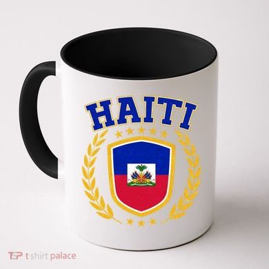 Haiti Flag Crest Shield Logo Coffee Mug