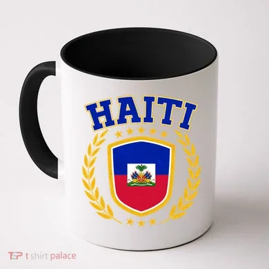 Haiti Flag Crest Shield Logo Coffee Mug