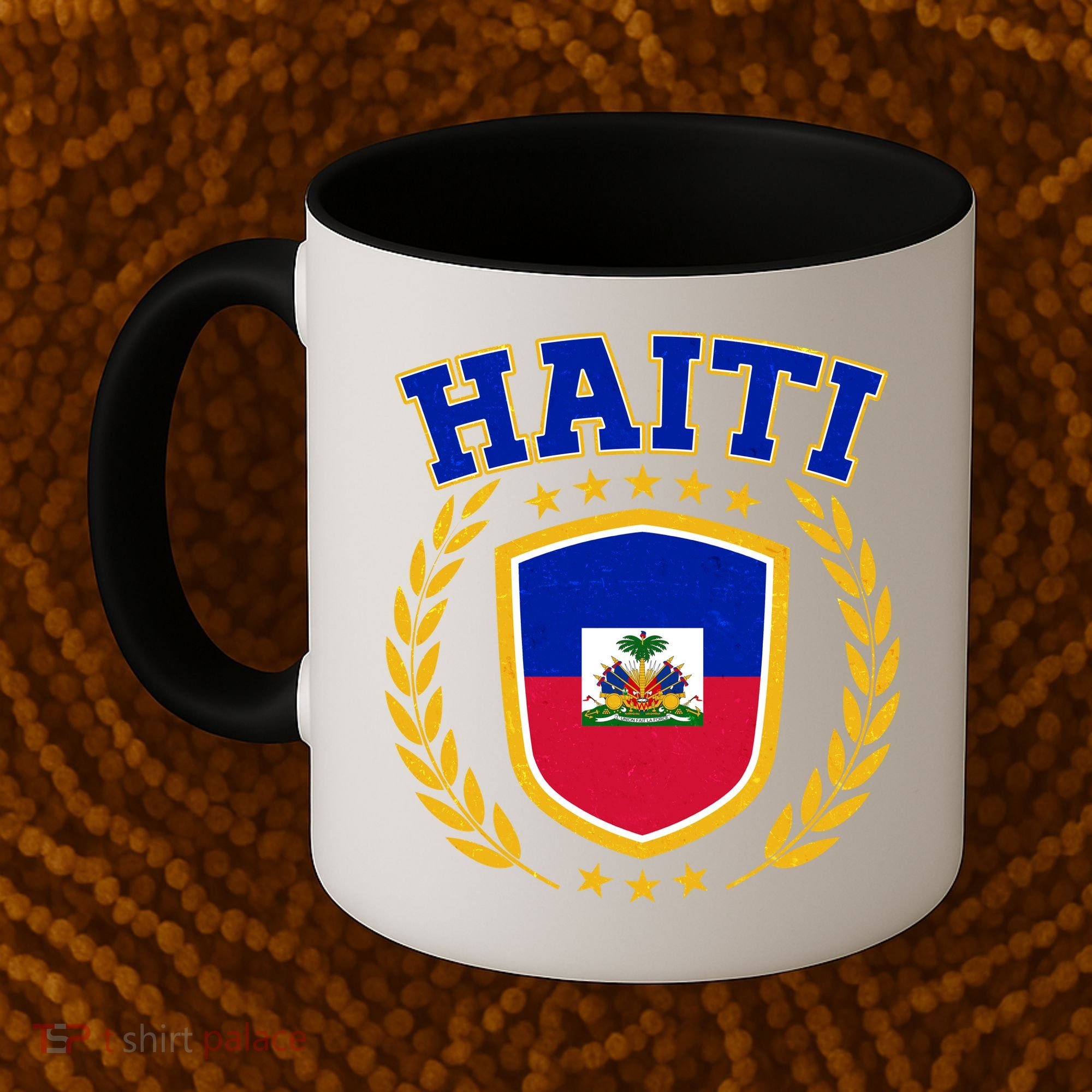 Haiti Flag Crest Shield Logo Coffee Mug