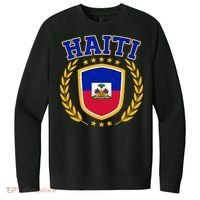 Haiti Flag Crest Shield Logo V.I.T. Fleece Crew Sweatshirt thumb 0