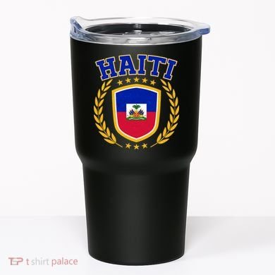 Haiti Flag Crest Shield Logo Tumbler