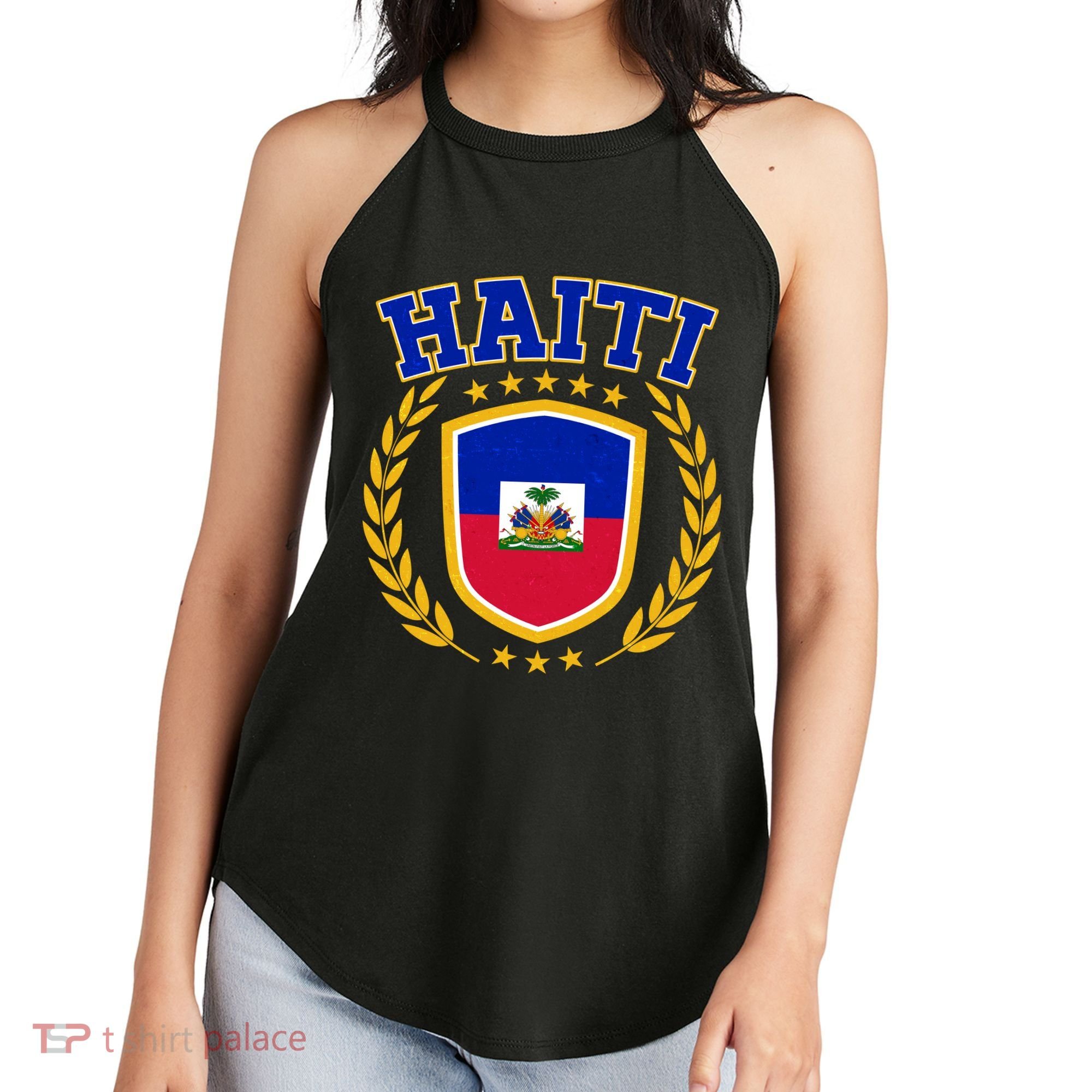Haiti Flag Crest Shield Logo Women's Perfect Tri Rocker Tank