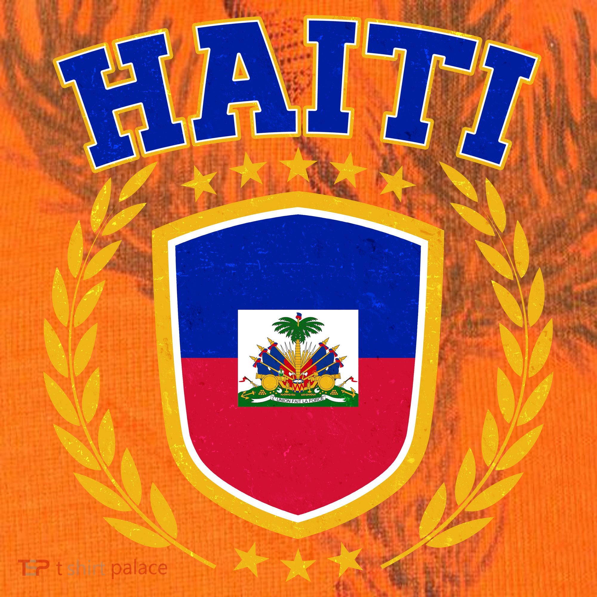 Haiti Flag Crest Shield Logo Kati Licensed 12" Camo Cuffed Beanie