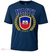 Haiti Flag Crest Shield Logo Cooling Performance Crew T-Shirt thumb 0