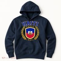 Haiti Flag Crest Shield Logo Hoodie thumb 0