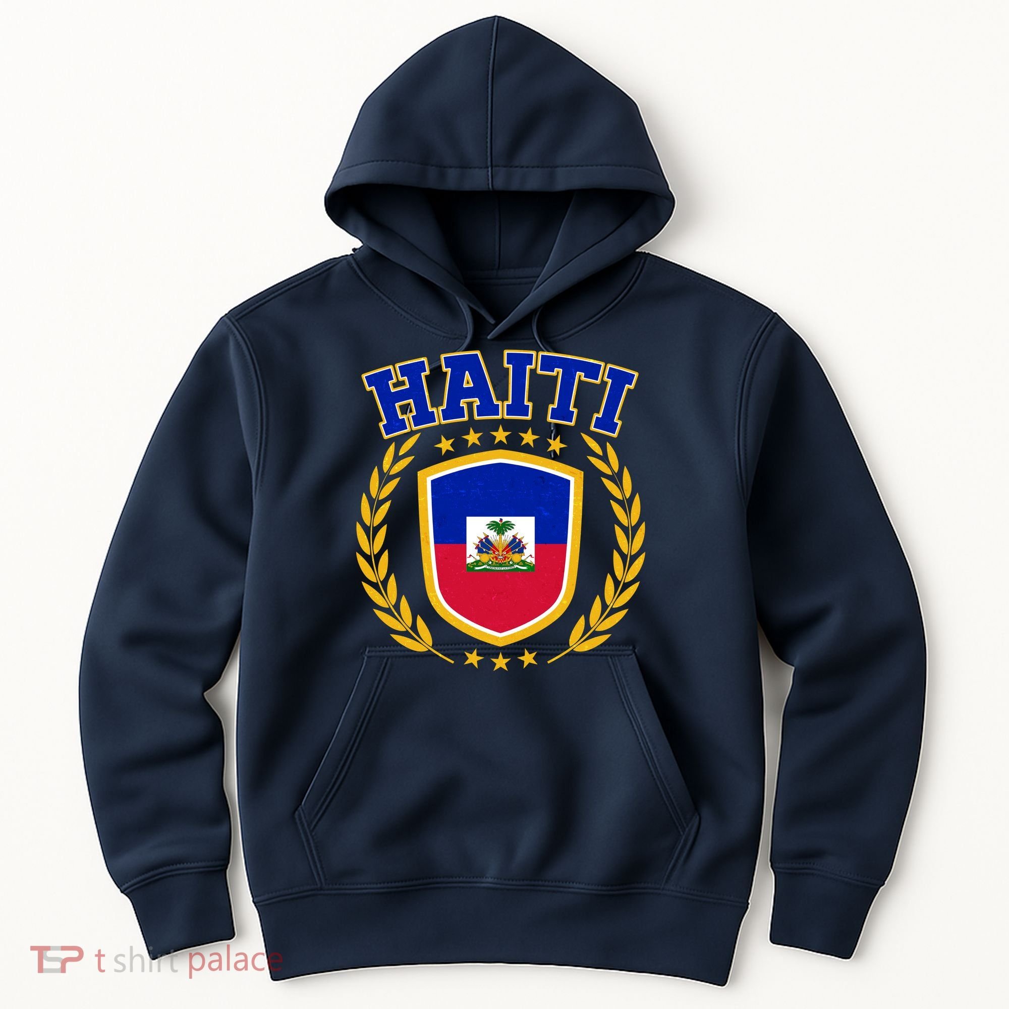 Haiti Flag Crest Shield Logo Hoodie