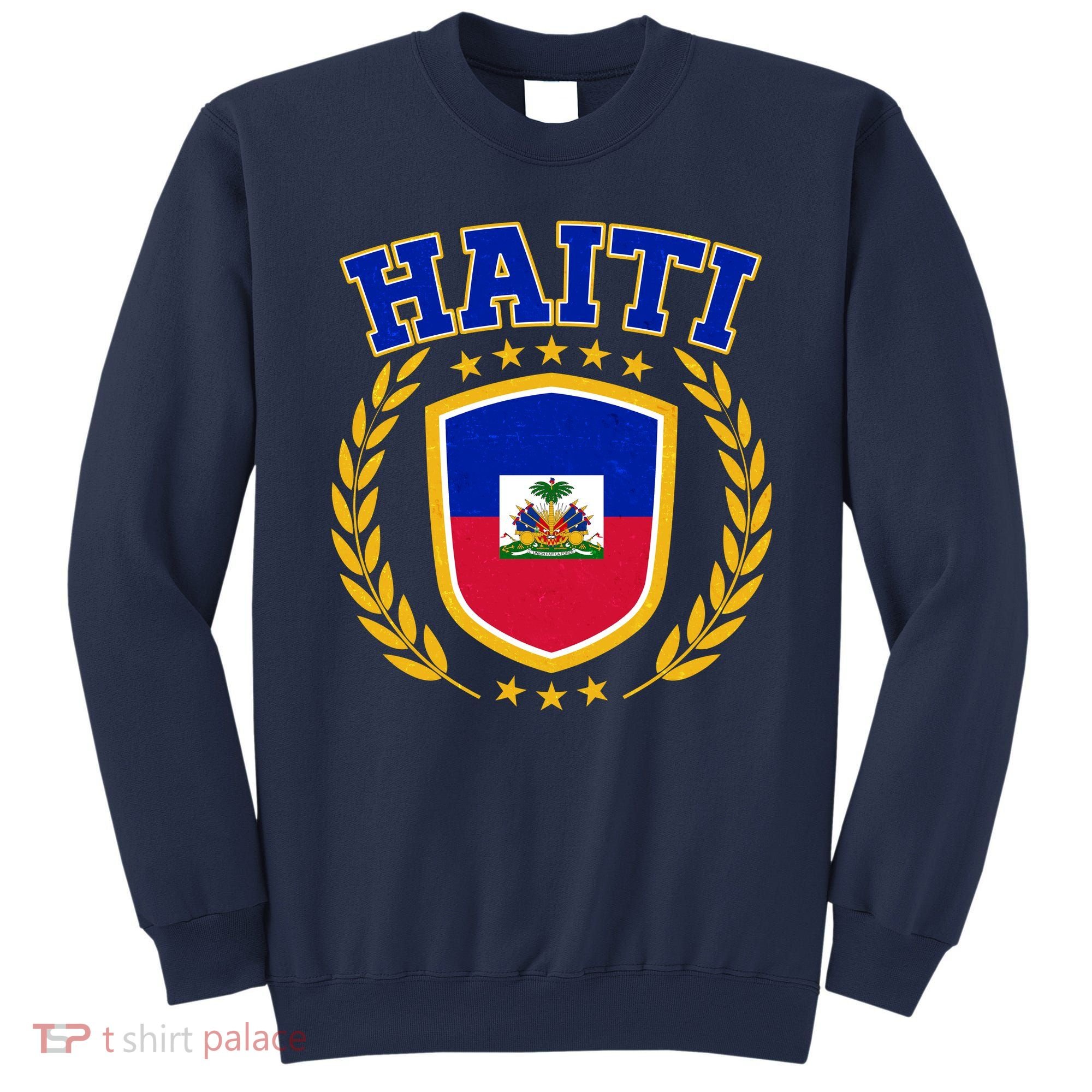 Haiti Flag Crest Shield Logo Sweatshirt