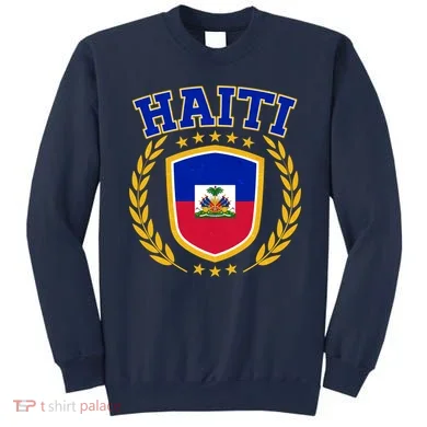 Haiti Flag Crest Shield Logo Sweatshirt