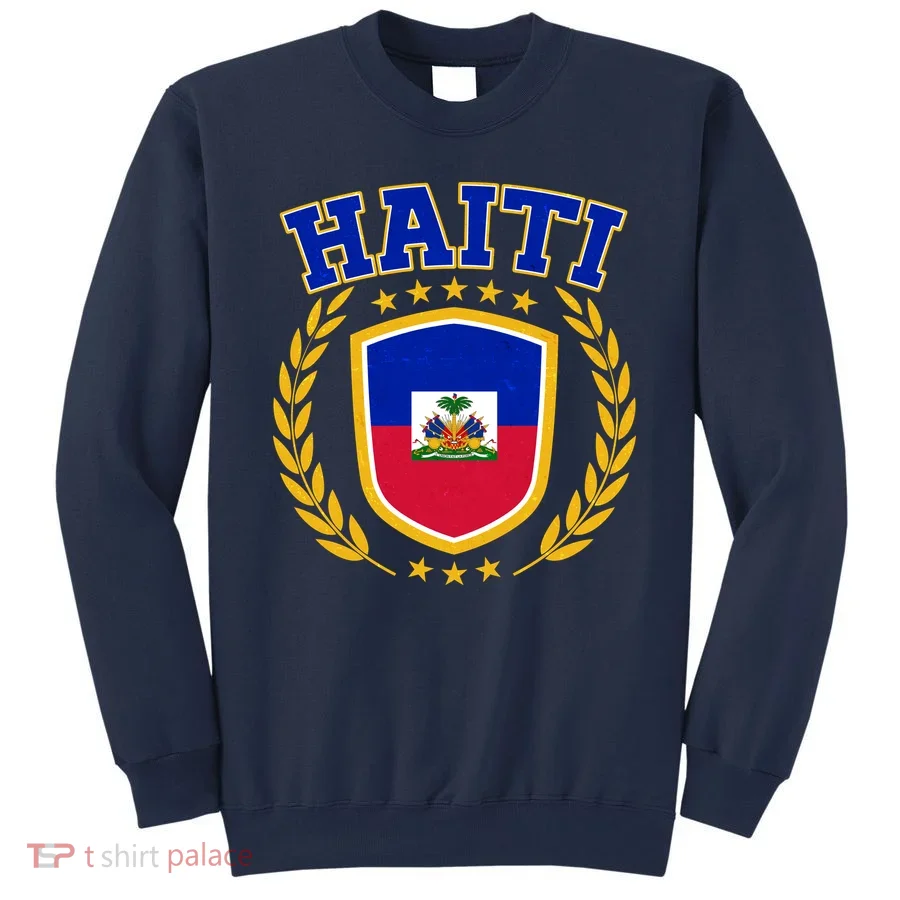 Haiti Flag Crest Shield Logo Sweatshirt