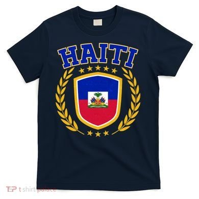 Haiti Flag Crest Shield Logo T-Shirt
