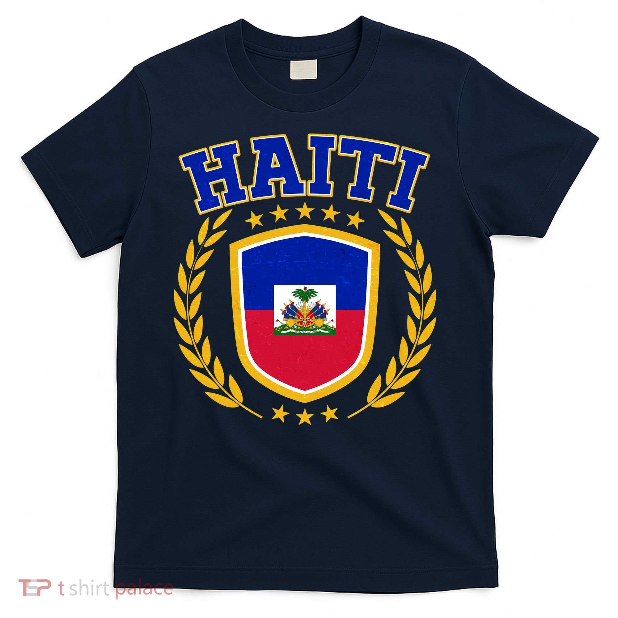 Haiti Flag Crest Shield Logo T-Shirt