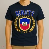 Haiti Flag Crest Shield Logo T-Shirt thumb 3
