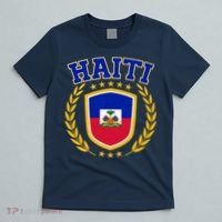 Haiti Flag Crest Shield Logo T-Shirt thumb 5