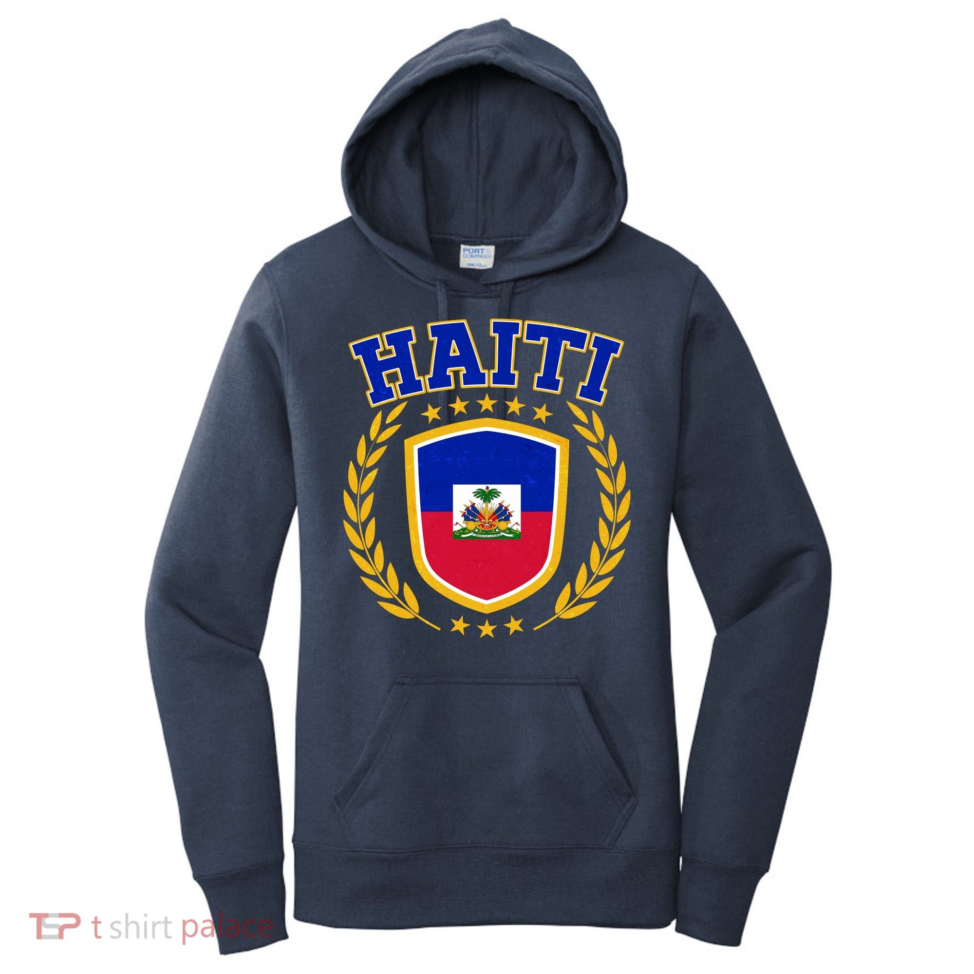 Haiti Flag Crest Shield Logo Women's Hoodie