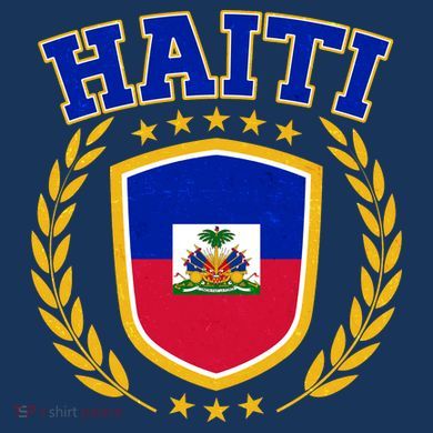 Haiti Flag Crest Shield Logo Tall Sweatshirt