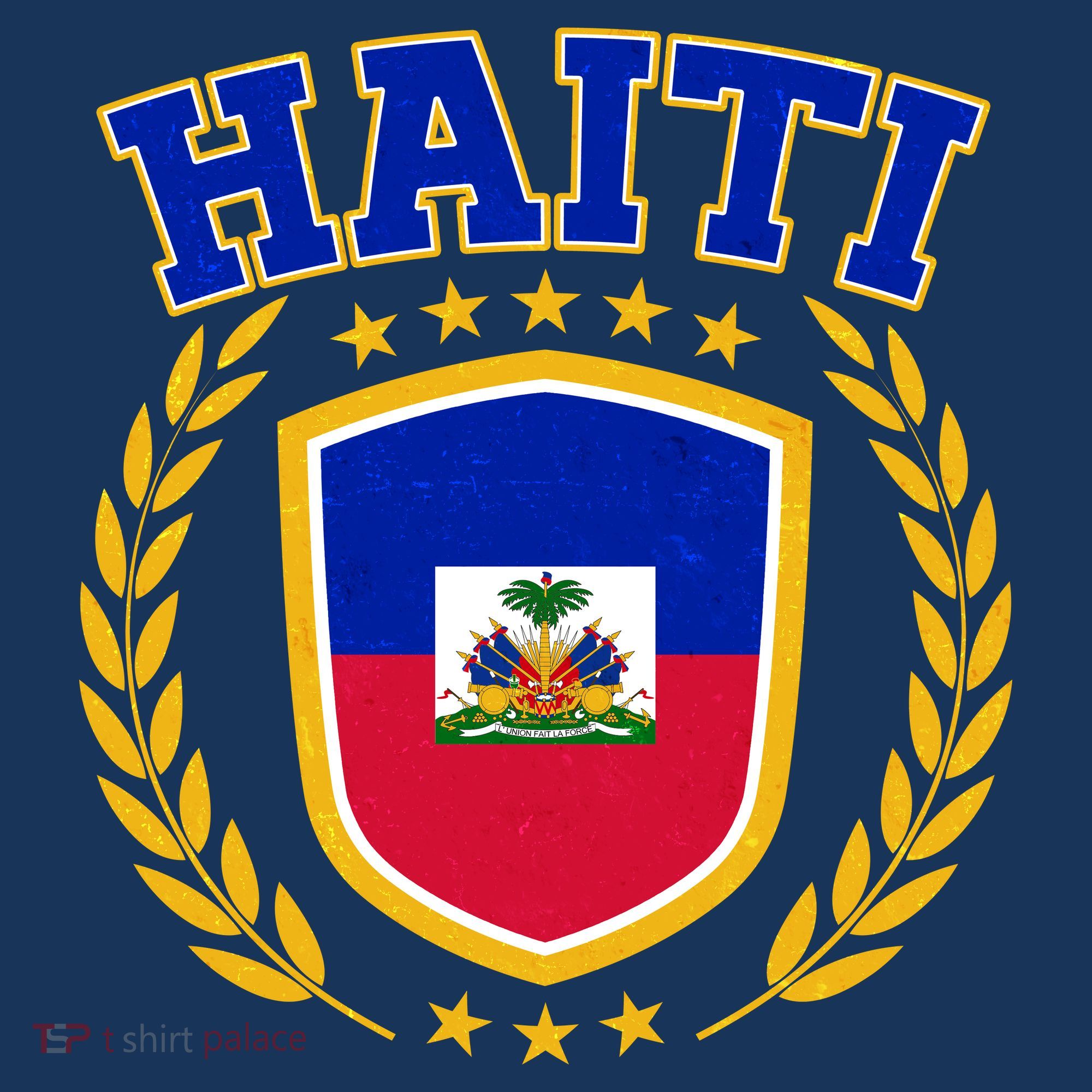 Haiti Flag Crest Shield Logo Tall Sweatshirt