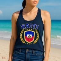 Haiti Flag Crest Shield Logo Women's Tank Top thumb 2