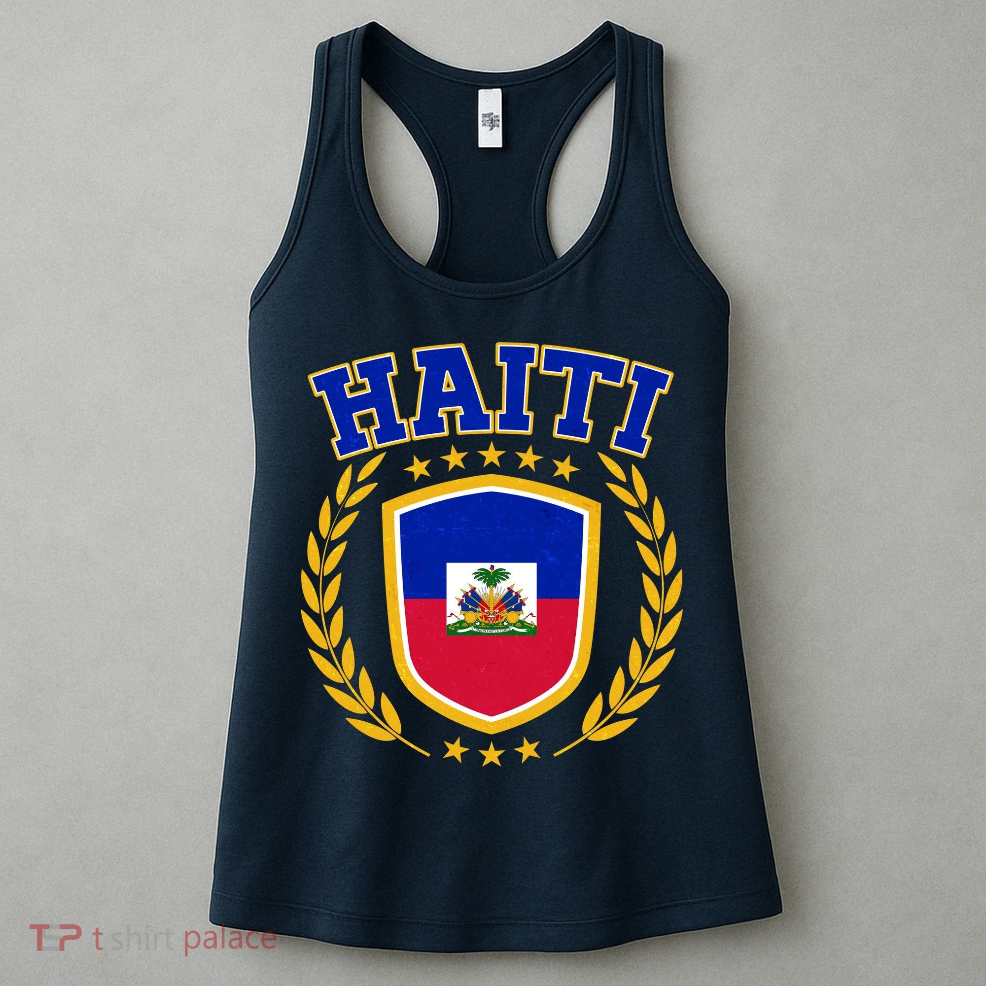 Haiti Flag Crest Shield Logo Women's Tank Top