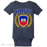 Haiti Flag Crest Shield Logo Baby Bodysuit thumb 0