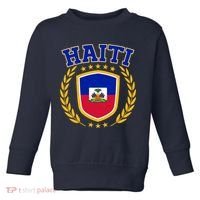Haiti Flag Crest Shield Logo Toddler Sweatshirt thumb 0