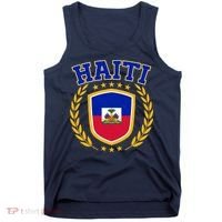 Haiti Flag Crest Shield Logo Tank Top thumb 0