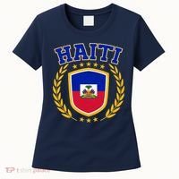 Haiti Flag Crest Shield Logo Women's T-Shirt thumb 0
