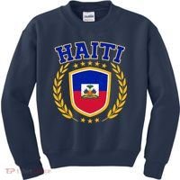 Haiti Flag Crest Shield Logo Kids Sweatshirt thumb 0