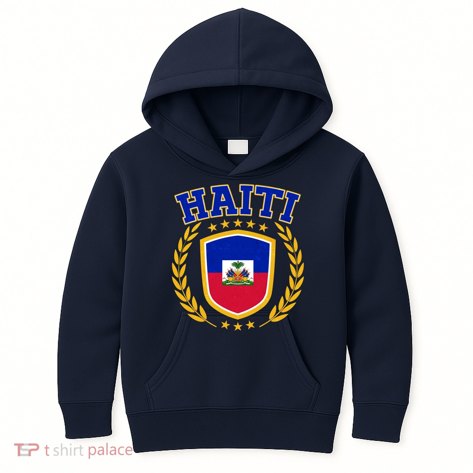 Haiti Flag Crest Shield Logo Kids Hoodie