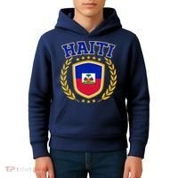 Haiti Flag Crest Shield Logo Kids Hoodie thumb 4