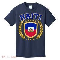 Haiti Flag Crest Shield Logo Kids T-Shirt thumb 0