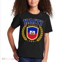 Haiti Flag Crest Shield Logo Kids T-Shirt thumb 2