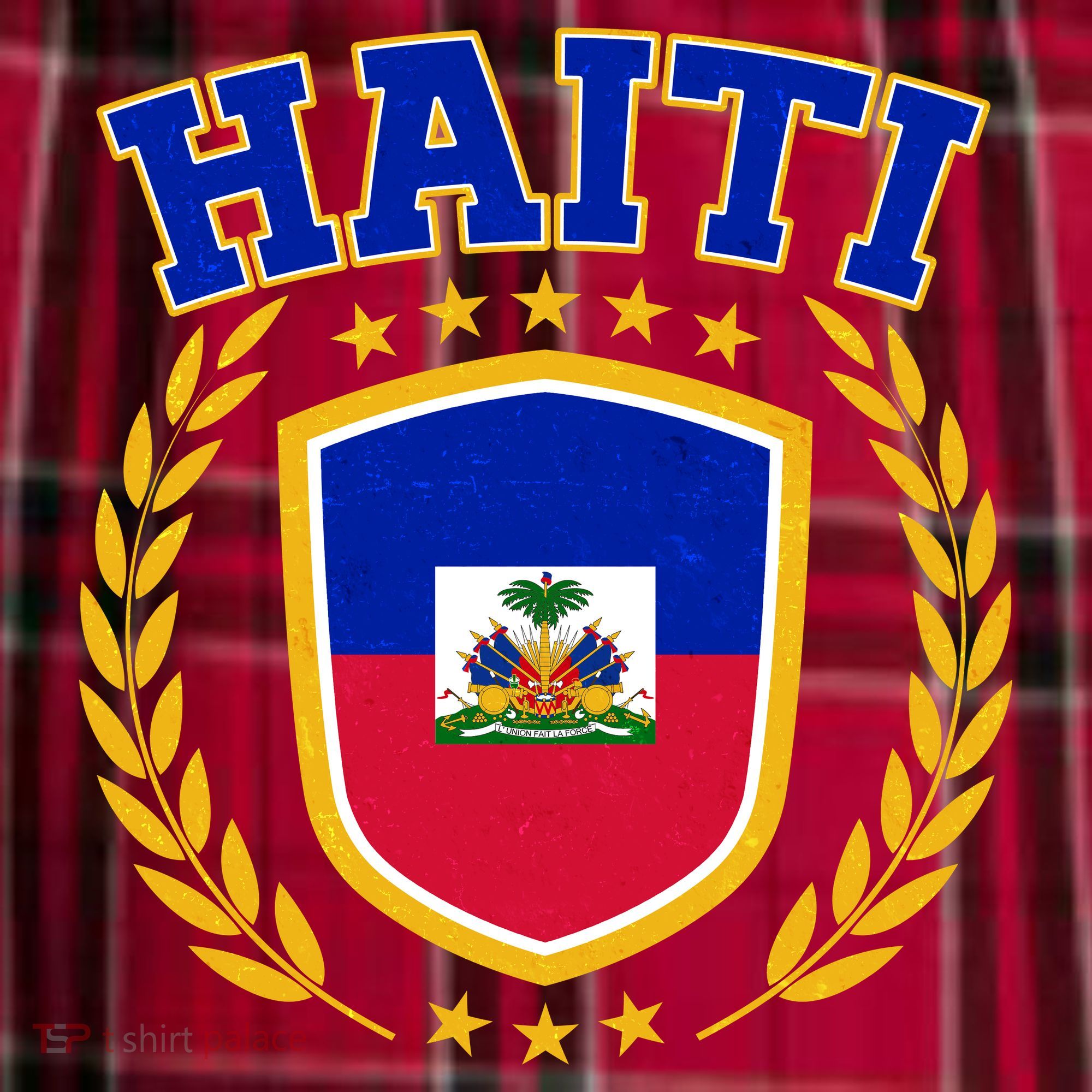 Haiti Flag Crest Shield Logo Women's Flannel Plaid Pajama Pants