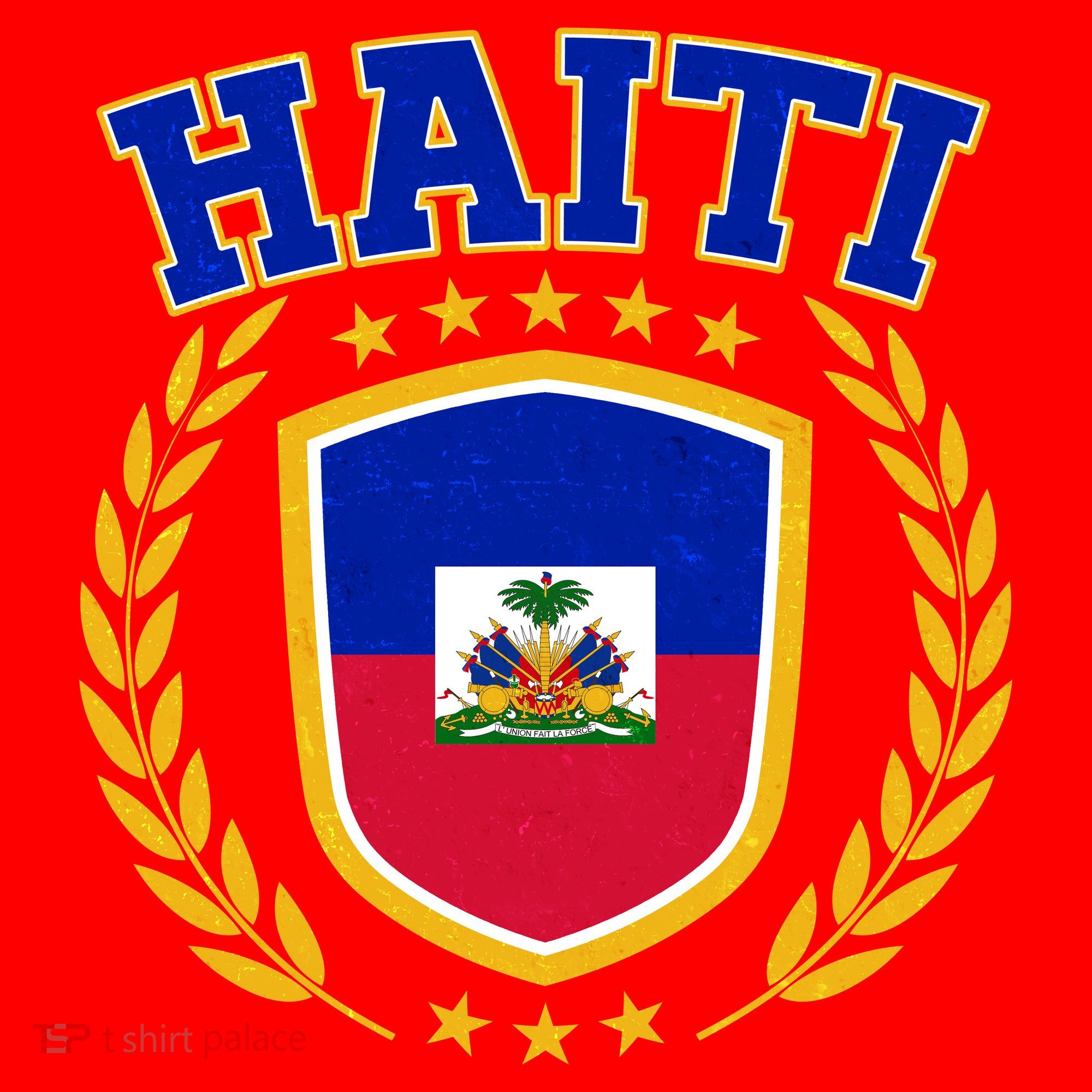 Haiti Flag Crest Shield Logo Santa Hat