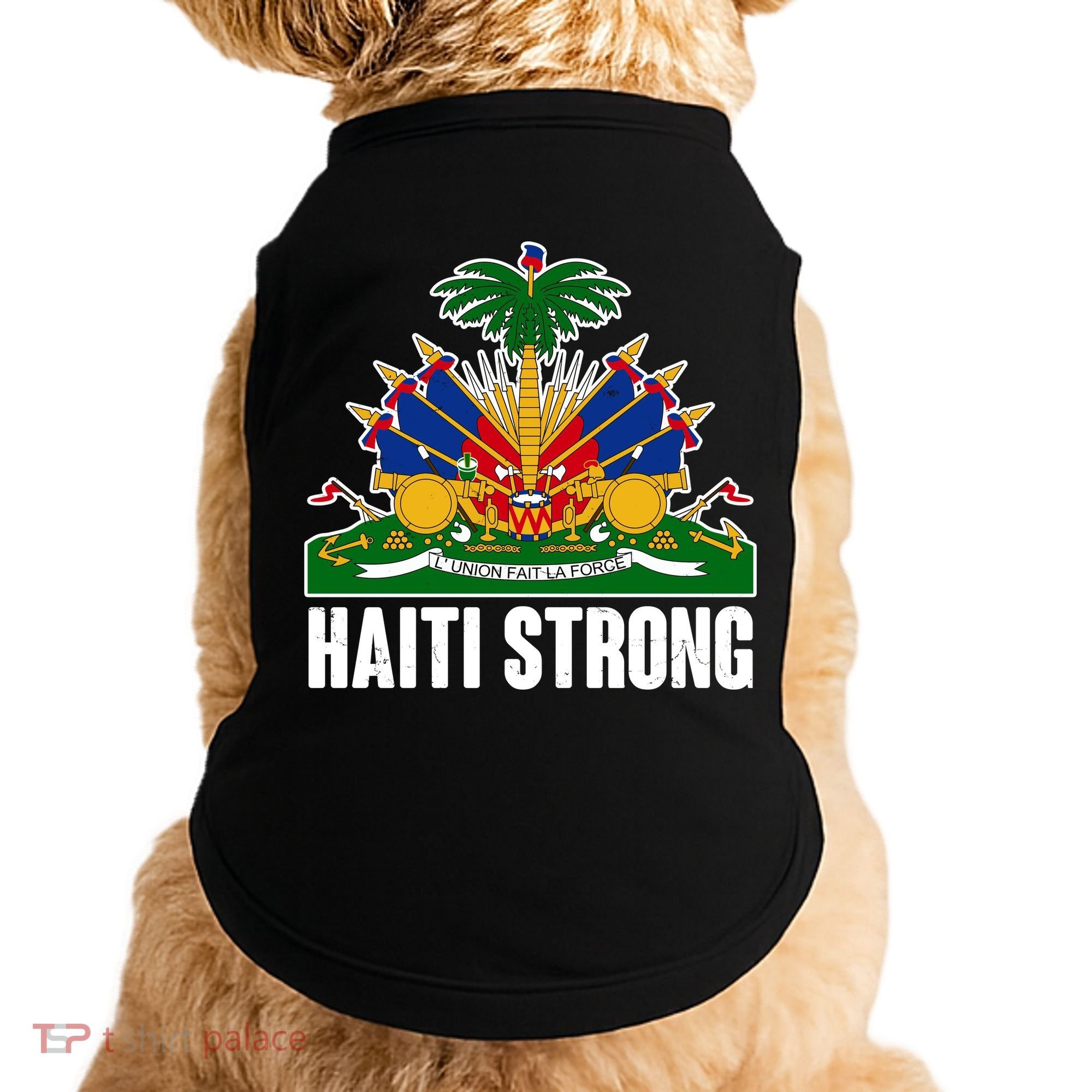 Haiti Strong Flag Symbol Logo Doggie Tank