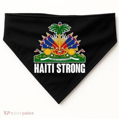 Haiti Strong Flag Symbol Logo USA-Made Doggie Bandana