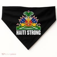Haiti Strong Flag Symbol Logo USA-Made Doggie Bandana thumb 0