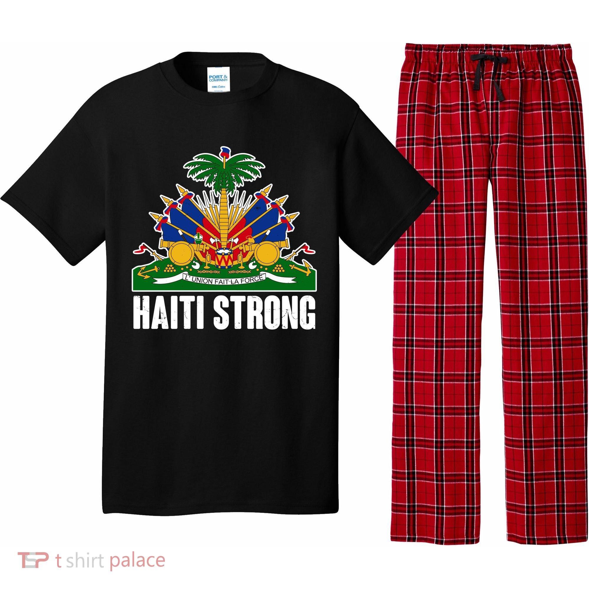 Haiti Strong Flag Symbol Logo Pajama Set