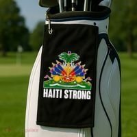 Haiti Strong Flag Symbol Logo Golf Towel thumb 2