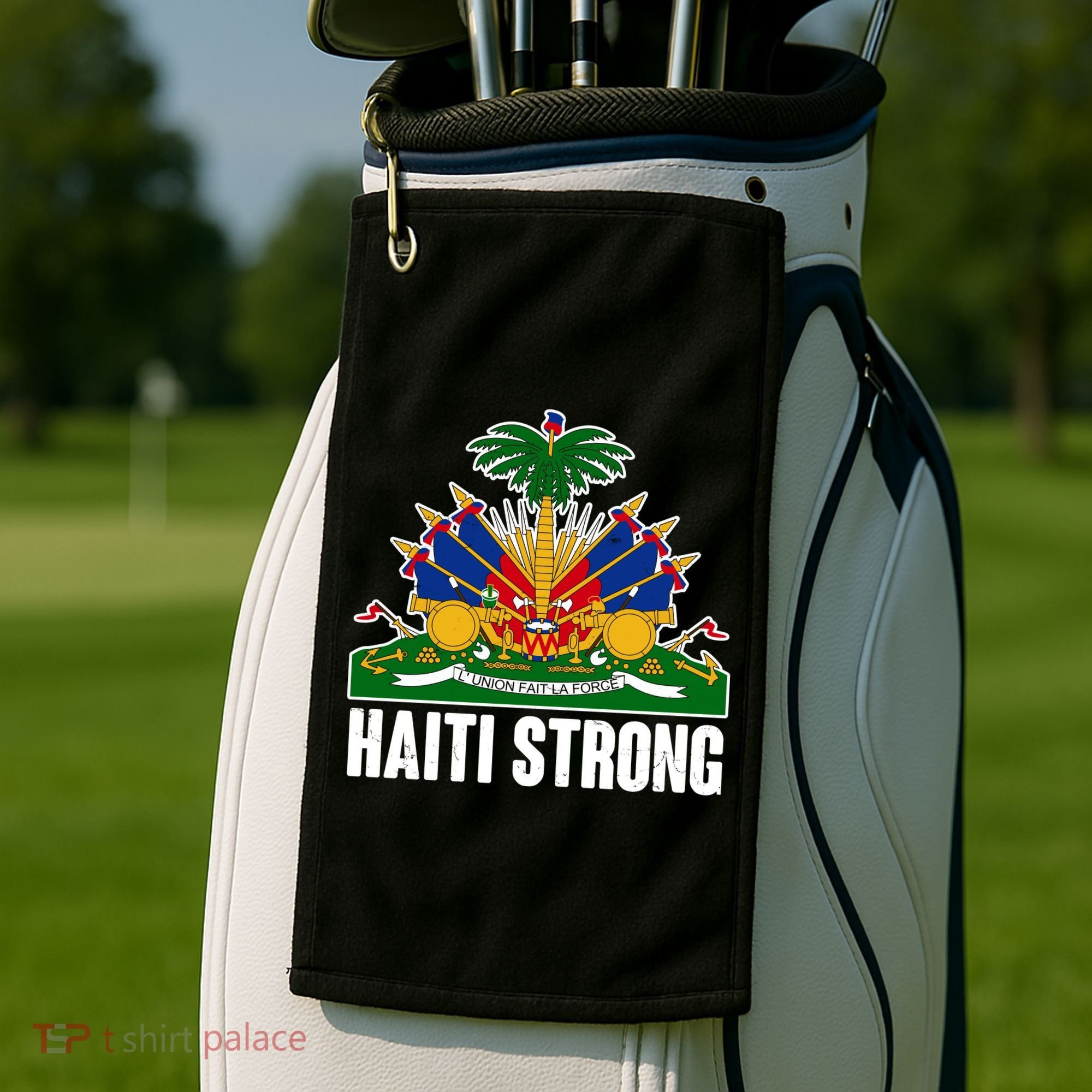 Haiti Strong Flag Symbol Logo Golf Towel