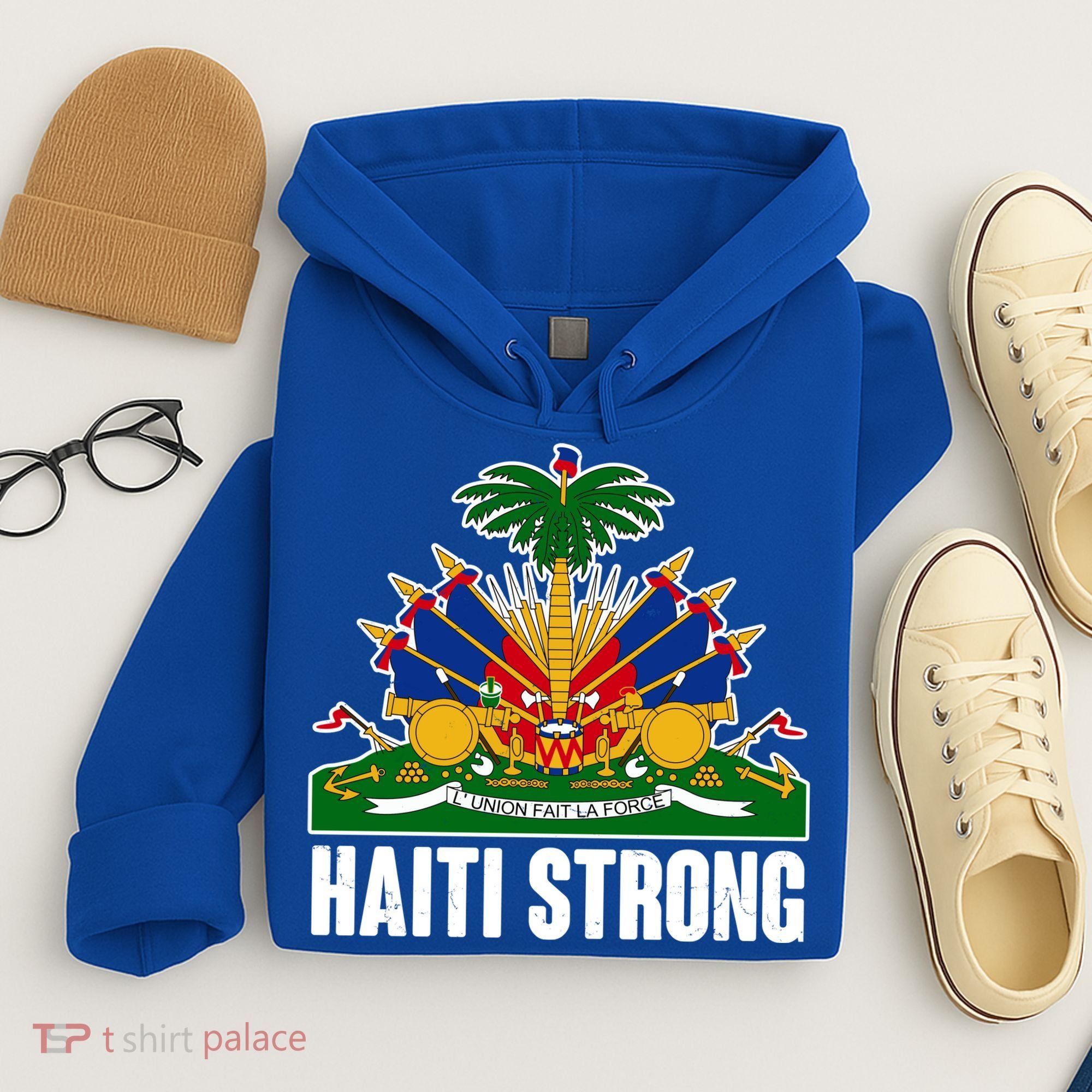 Haiti Strong Flag Symbol Logo Hoodie