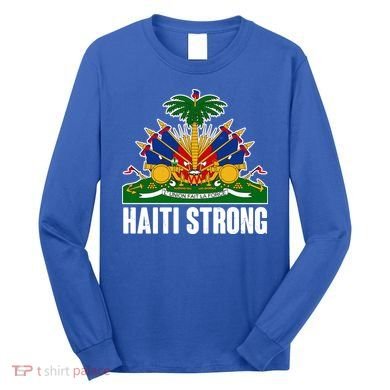 Haiti Strong Flag Symbol Logo Long Sleeve Shirt