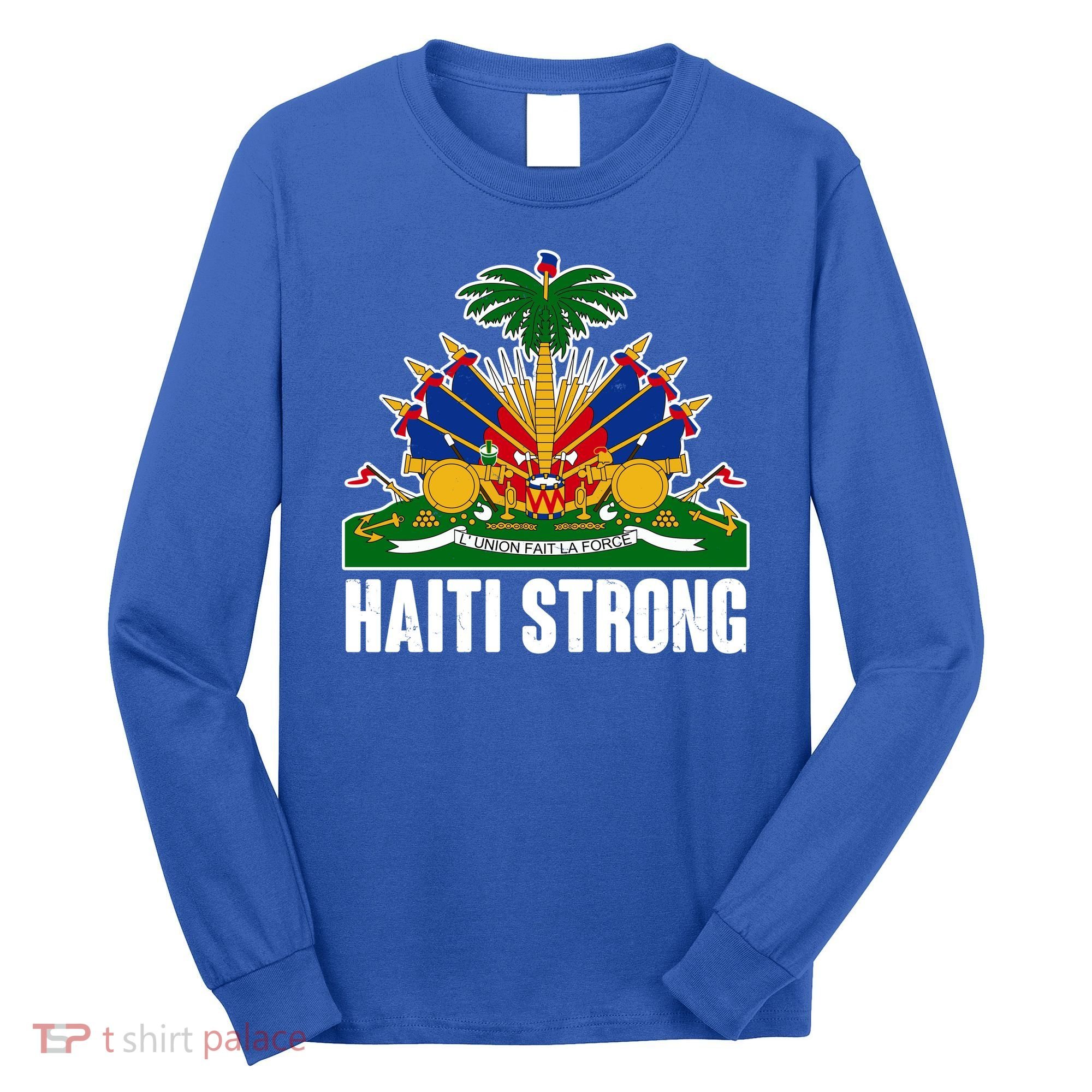 Haiti Strong Flag Symbol Logo Long Sleeve Shirt