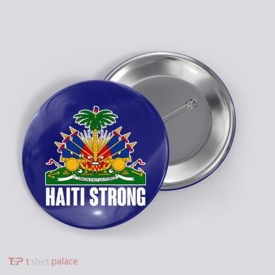 Haiti Strong Flag Symbol Logo Button