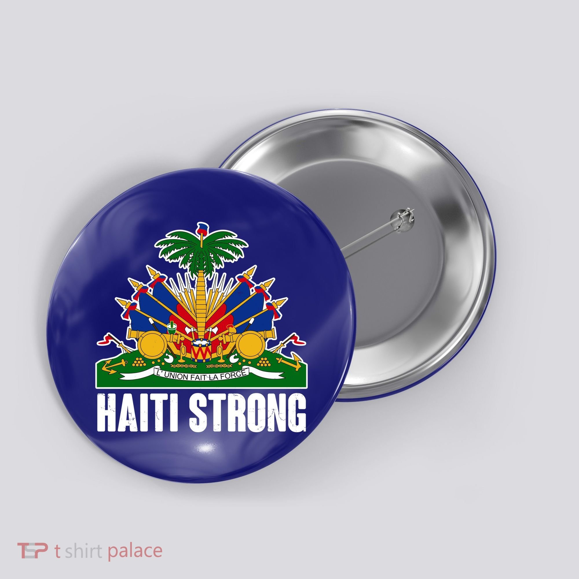 Haiti Strong Flag Symbol Logo Button