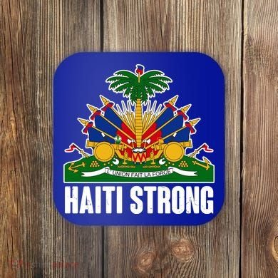 Haiti Strong Flag Symbol Logo Coaster